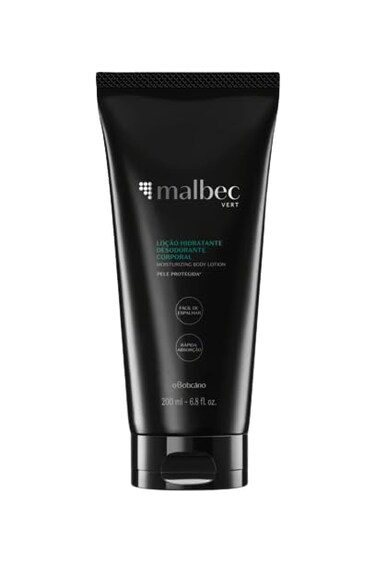 Malbec Vert Moisturizing Body Lotion for Men by O Botic&aacute;rio, Scented Moisturizer Non-Greasy Hydrating Cream for Dry Skin, 6.8 Ounce