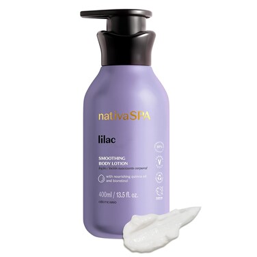 Nativa SPA by O Botic&aacute;rio, Lilac Smoothing Body Lotion with Nourishing Quinoa Oil + BioRetinol, Fragranced Skin Moisturizer, 13.5 Ounce