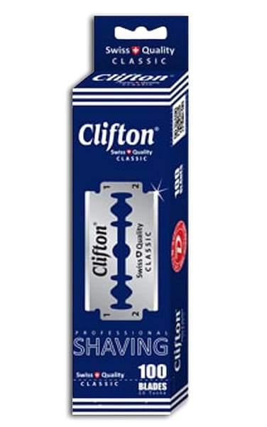100 Clifton Classic Double Edge Razor Blades For Safety Razor - Men&acute;s Safety Razor Blades For Shaving For Men For A Smooth And Clean Shave (1 Year Supply)