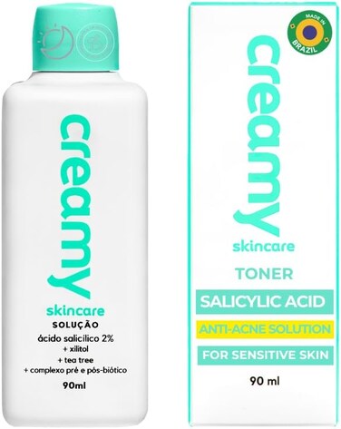 Creamy Salicylic Acid Toner   Anti-Acne Solution for Clear Skin   Effectively unclogs pores   Microbiota-Balancing Complex   Formulated for Sensitive Skin 3 Fl oz