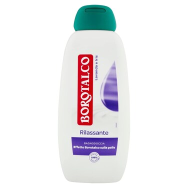 Borotalco Relaxing Body Wash with the Scent of Lavender and Iris 450 ml, 15.2 Fl Oz - made in Italy [italian import]