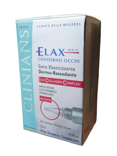 Clinians Suisse Clinica Della Bellezza Elax HCT Collagen Complex Eye Contour Firming Serum From Italy, 0.3 Oz.