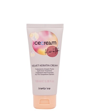 Inebrya Ice Cream Velvet Keratin Cream - Smoothing and Moisturizing(Trattamento doppie punte Cheratina),100ml