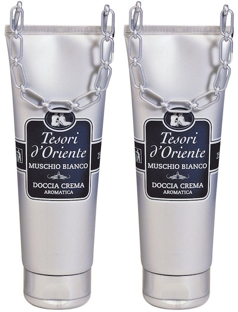 Tesori d&#39;Oriente:&quot;Muschio Bianco&quot; White Musk Shower Cream 8.45fl.oz (250ml) Packages (Pack of 2) [ Italian Import ]