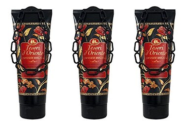 Tesori d'Oriente: "Japanese Rituals" Aromatic Shower Cream, with Tsubaki Oil and Peony * 8.45 Fluid Ounce (250ml) Tubes (Pack of 3) * [ Italian Import ]