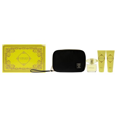 Versace Versace Yellow Diamond Women 3oz EDT Spray, 3.4oz Shower Gel, 3.4oz Body Lotion, Bag 4 Pc Gift Set