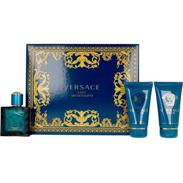 Versace Eros for Men - 3 Pc Gift Set 1.7 oz EDT Spray, 1.7 oz Comfort After Shave Balm, 1.7 oz Invigorating Shower Gel