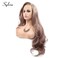 Sylvia 24' Dark Pink Body Wave Synthetic Lace Front Wigs with Side Parting Mixed Pink Half Hand Tied Heat Resistant Fiber Hair for Woman&hellip;