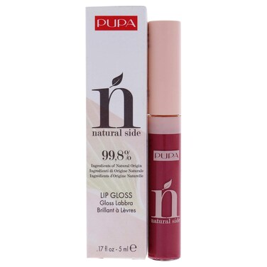 Pupa Milano Natural Side Lip Gloss - High Shine And Color Payoff - Nourishing Formula - Made With Natural Ingredients - Enriched With Oils To Moisturize The Lips - 006 Crystal Fuchsia - 0.17 OZ