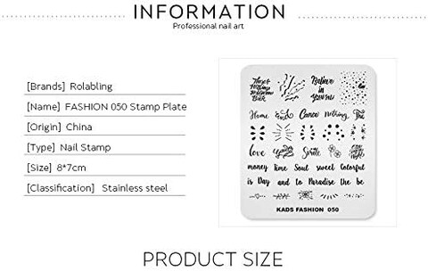 Nail Stamping Plate Fashion Party Letters Words Dots Drop Theme Multi-Pattern Stamp Print Image Stamp Template Nail Art for Nail Design By Rolabling