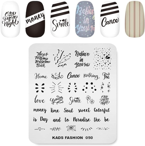 Nail Stamping Plate Fashion Party Letters Words Dots Drop Theme Multi-Pattern Stamp Print Image Stamp Template Nail Art for Nail Design By Rolabling