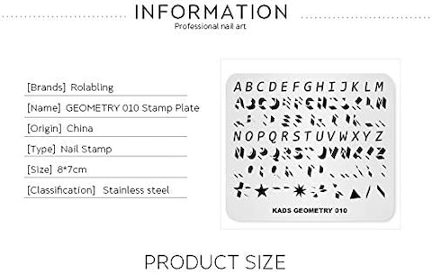 Nail Stamping Plate Fashion Geometry Words Letters Stars Patterns Theme Multi-Pattern Stamp Print Image Stamp Template Nail Art for Nail Design