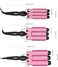 Three-Barrel Ceramic Jumbo Waver, Hair Curling Iron 1 inch 3 Barrel Hair Crimper Ceramic, Hair Styling Tool Wand Adjustable Hair Curler Waver Crimper (02 28mm)
