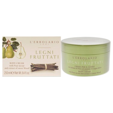 L&rsquo;Erbolario Fruits and Woods Body Cream - Dry Skin Body Cream - Pear Nectarine and Licorice Root Extracts - Rich in Skin-Toning Vitamin E - 8.4 oz