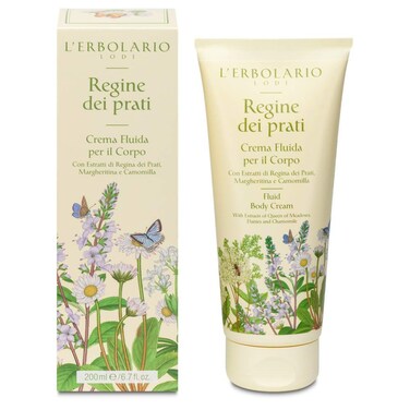 L'Erbolario Regine Dei Prati Fluid Body Cream - Delicate And Innocent Fragrance - Re-Awakens The Natural Softness Of The Skin - Preserves Skin's Moisture - Provides An Anti-Radical Action - 6.7 Oz