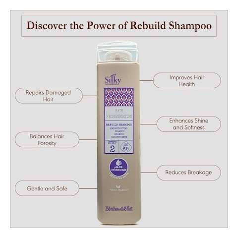 Rebuild Shampoo - Hair Repair Shampoo for Split Ends - Moisturizing Shampoo for Dry - Hydrating, Anti Frizz Formulation &ndash; All Natural Shampoo for Deep Nourishment and Repair 250ml