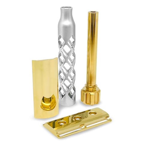 The Goodfellas&#39; Smile, THE VALYNOR Double Edge Safety Razor - CNC Machined Brass and Aluminum - Delivers a close and comfortable Shave - Made by Hand in Italy