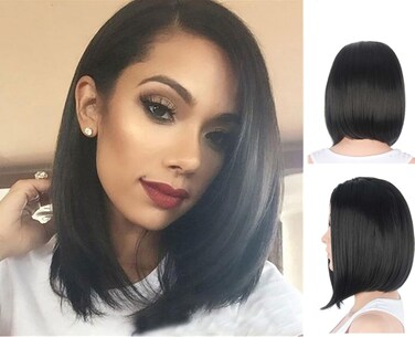 XINNI 16 Inch Women&rsquo;s Fashion Bob Wig Side Part Shoulder Length Synthetic Natural Looking Wig for Women Daily Party Cosplay with Breathable Inner Net Wig Cap Included