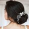 Easedaily Flower Bride Wedding Hair Comb Silver Pearl Bridal Hair Piece Rhinestone Hair Accessories for Women and Girls