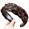 Headband 5 Strands Synthetic Hair Plaited Headband Braid Braided With Teeth Hair Band Beauty accessory Stretch Braid Headbands Hairpiece for Women (Dark brown-Style 2)