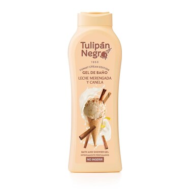 Tulipan Negro Merengue Milk &amp; Cinnamon Body Wash - Hydrating &amp; Soothing Shower Gel, Long-Lasting Fragrance, 21.9 oz