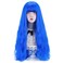 STYLER Long Blue Synthetic Wig with Bangs - Natural Long Wavy Cosplay Wigs for Women Halloween Christmas 30" (Blue)
