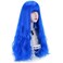 STYLER Long Blue Synthetic Wig with Bangs - Natural Long Wavy Cosplay Wigs for Women Halloween Christmas 30" (Blue)