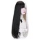 STYLER Half Black Half White Wig with Bangs, Long Straight Anime Cosplay Wig for Women, Heat Resistant Synthetic Halloween Hair Wigs