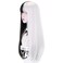 STYLER Half Black Half White Wig with Bangs, Long Straight Anime Cosplay Wig for Women, Heat Resistant Synthetic Halloween Hair Wigs