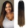 18 Inch Goddess Faux Locs Straight Gypsy Locs Crochet Hair 3 Tone Ombre Crochet Braids Dreadlocks Pre-Looped Synthetic Hair Extensions 18 Strands/Pack 1(Pack of 6, T1B/30/27)