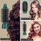 Hair Dryer Brush, 3 in 1 Interchangerable Hair Dryer &amp; Volumizer, Ceramic Negative Ion Curling Dryer Styler Brush with 3 Brush Heads (Green)