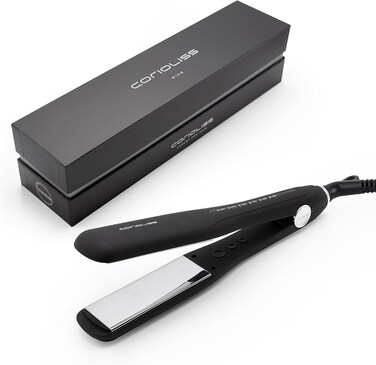 Corioliss Hair Straightener for Women Professional Extra Wide Titanium Plates Flat Iron UK Plug Black Soft Touch