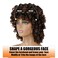Curly Wigs for Black Women Short Curly Wigs for Women Curly Synthetic Hair Wigs Heat Resistant Hair Replacement Wigs with Wig Caps (Black Mixed Brown)