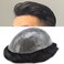 Toupee for Men Hairpiece Replacement System Male Prosthesis Full Poly Thin Soft Human Hair Piece for Men 8X10 Injected PU Durable Skin Mens Wig #1 Jet Black Color