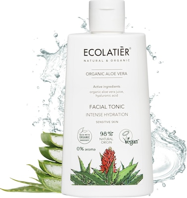Toner for Face with Organic Aloe Vera &ndash; Intense Hydration, Vegan, 98% Natural, Moisturizing &amp; Soothing for Sensitive Skin, Gentle Daily Use, Tones &amp; Softens, 8.5 Fl Oz / 250ml