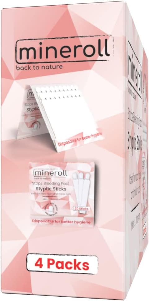 Styptic Stick Shave Accessories (4-Packs, 80-Sticks) Stops Bleeding for Razor Nicks and Minor Cuts for Men &amp; Women, Sanitary and Great for Barbers &amp; Personal, Shaving Kit Essential (1)