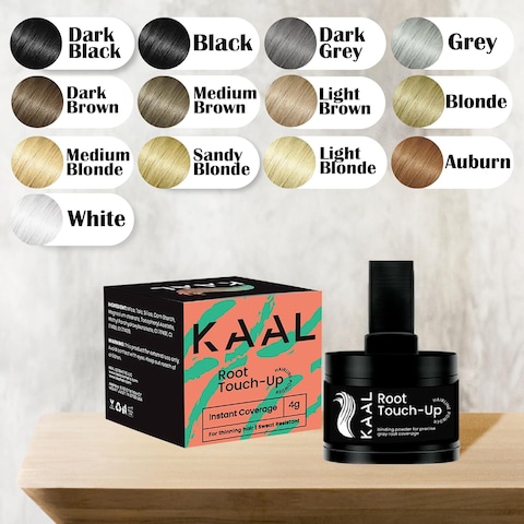KAAL Hairline Powder: Concealer for Hair Loss, Root Touch Up, Hair Toppers, Eyebrow &amp; Beard Filler, Hair Fibers for Thinning Hair (Black)