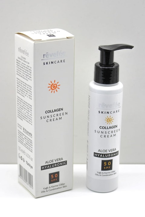 Aloe vera,collagen, hyaluronic, zinc oxide, for oily and combination skin sunscreen cream, Broad Spectrum SPF 50 Face and Body Lotion 4.23 fl. Oz., White