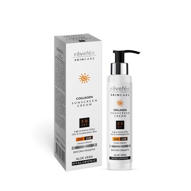 Aloe vera,collagen, hyaluronic, zinc oxide, for oily and combination skin sunscreen cream, Broad Spectrum SPF 50 Face and Body Lotion 4.23 fl. Oz., White