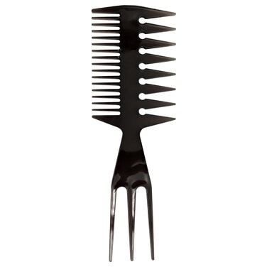 Hair Pick Fish Tail Bone Shape 3 In 1 Professional Hair Comb for Creating Styles - Perfect for Slicked-Back, Undercut, Mohawk, Faux Hawk, Quiff, Mop-Top, Spiky Hair (Black)
