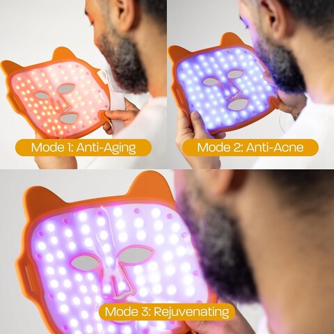 By C&eacute;leste Clarifying LED Mask, Red and Blue Light Therapy Mask For Face, Cute Cat Shape