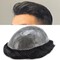 Toupee for Men Hair System Replacement Injected Poly Skin Mens Hairpiece Durable PU Wig for Men (8&quot;X10&quot;, #1 Jet Black-110% Light to Medium Density)