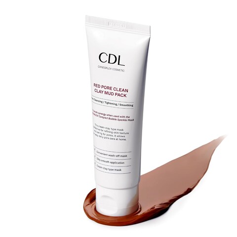 Red Mud Deep Pore Cleansing Facial Wash Off Mask for Impurities Sebum, For Senstive Skin, Soothing &amp; Cooling Effect, Exforliating Dead Skin, Korean Skin Care, 2.7 oz