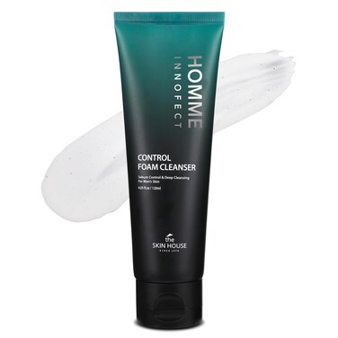 The Skin House Homme Innofect Control Foam Cleanser for Men 4.05 fl.oz l Oily Skin Cleanser l Deep Cleansing, Pore Minimizer, l Korean Skin Care, Facial Wash, 120ml