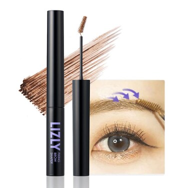 Brow Fixing Gel Shaper Volumizing Mascara Precise Brush Eyebrow Long Lasting Korean Makeup Idol Eye Makeup (02 Ash Brown)