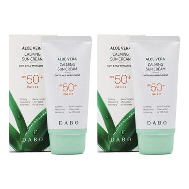Dabo Aloe Vera Calming Sun Cream UV-AB Shield SPF50+ PA++++ 70ml 2.36 fl. oz. (Pack of 2) Soft &amp; Mild Natural Complex