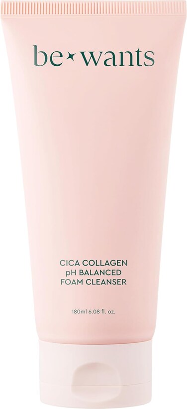 Bewants Centella Asiantica Collagen Foaming Cleanser pH balanced, 6.09 fl. oz, gentle daily facial cleanser for sensitive skin with Centella Asiantica (32%)
