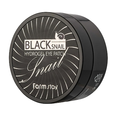 FARMSTAY Black Snail Hydrogel Eye Patch - Under Eye Patches for Wrinkles - Under Eye Mask with Snail Mucin - Promotes Collagen Production - 60 pc