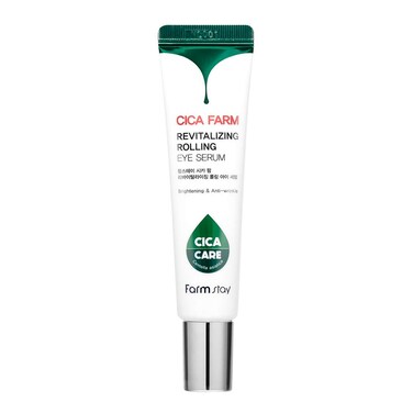 FARMSTAY Cica Farm Revitalizing Rolling Eye Serum - Soothing Eye Serum, Brightening and Wrinkle Improvement, 0.84 Fl. Oz / 25ml