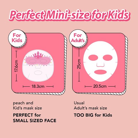 [ peach and ] Ballerina Face Mask Sheet for Kids, Children   Facial Mask made with 100% Cotton (10pcs)